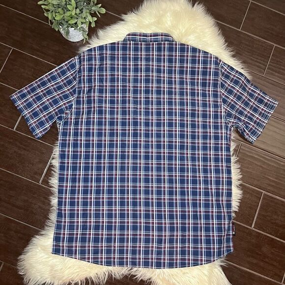 Enyce red/blue plaid casual button down short sleeved shirt sz 5X - Picture 3 of 5